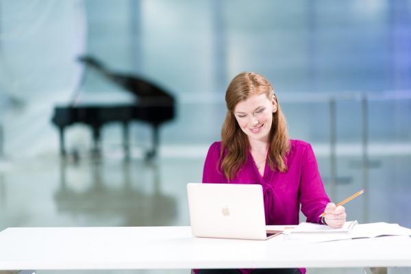 Teacher with laptop